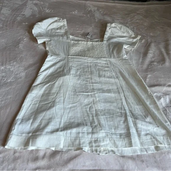 Sold! ❤️Madewell Linen-Cotton Puff-Sleeve Mini Dress - Picture 14 of 15